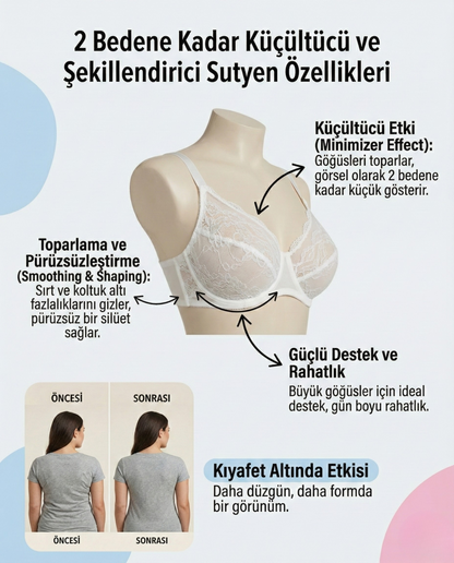 İki Beden İnce Gösteren Göğüs Küçültücü Sütyen – Gün Boyu Konfor & Pürüzsüz görünüm