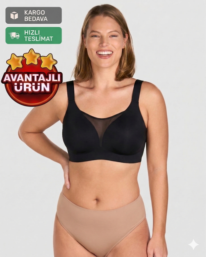 İki Beden İnce Gösteren Göğüs Küçültücü Sütyen – Balensiz Toparlayıcı Günlük Rahatlık
