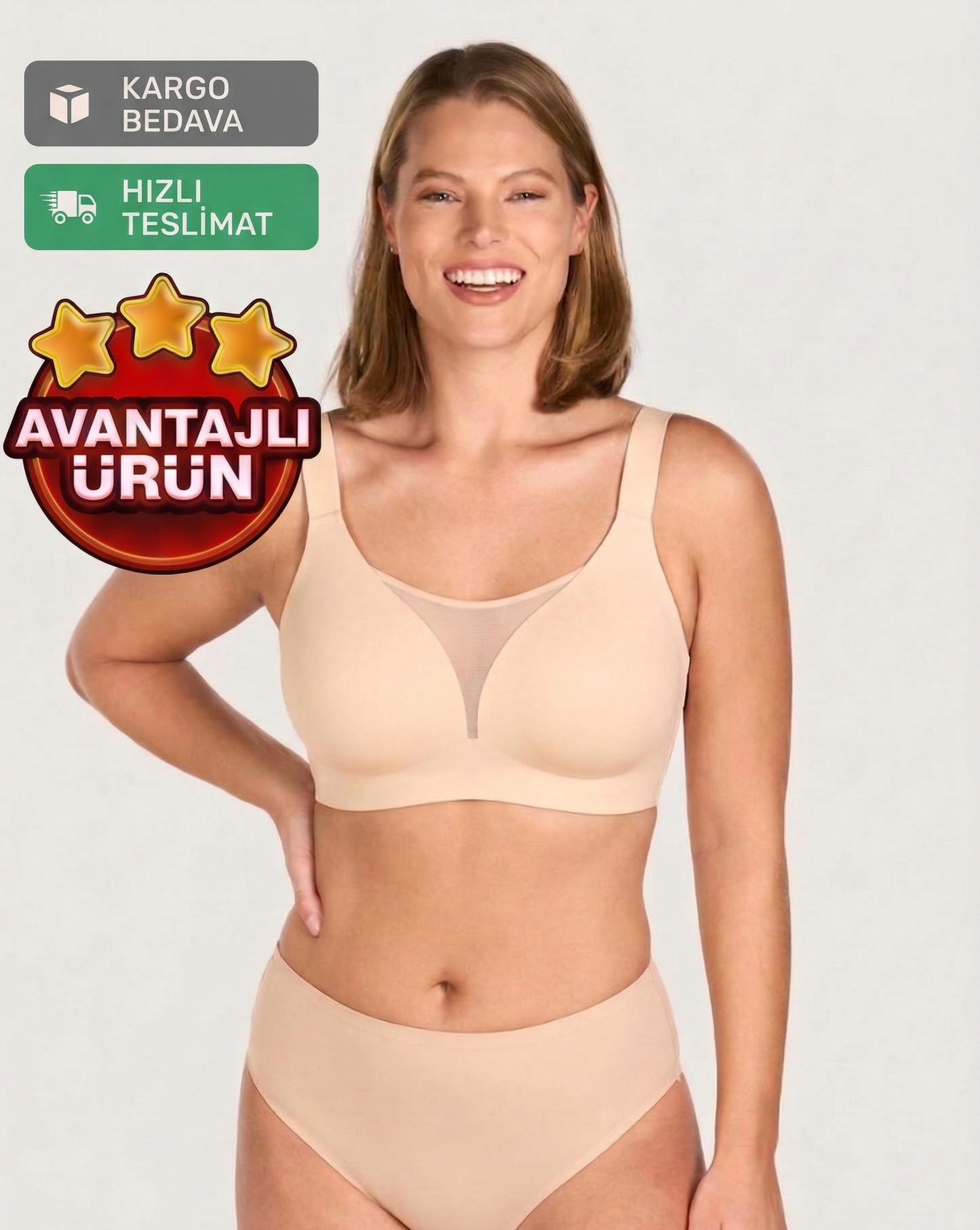 İki Beden İnce Gösteren Göğüs Küçültücü Sütyen – Balensiz Toparlayıcı Günlük Rahatlık