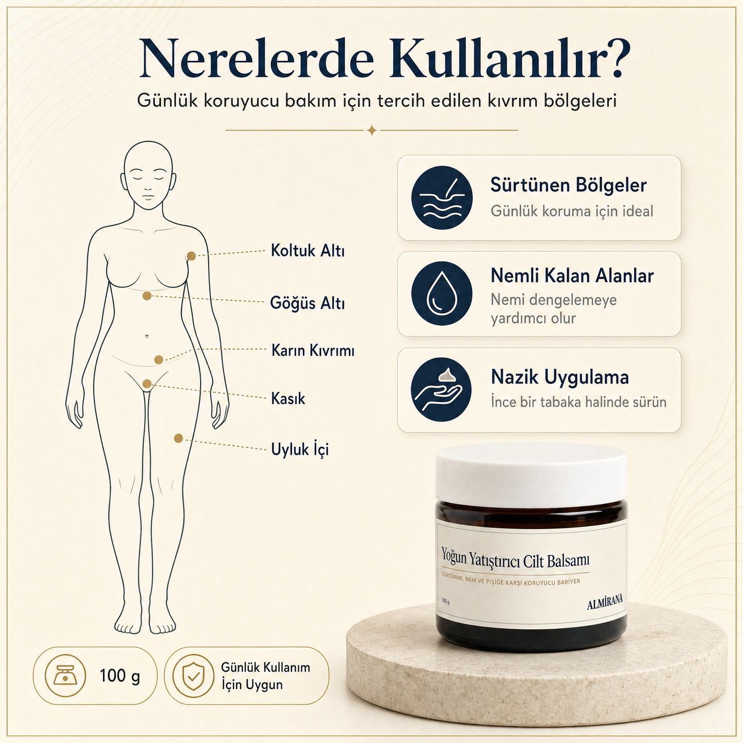 Almirana Yoğun Yatıştırıcı Cilt Balsamı — Sürtünme, Nem ve Pişiğe Karşı Koruyucu Bariyer