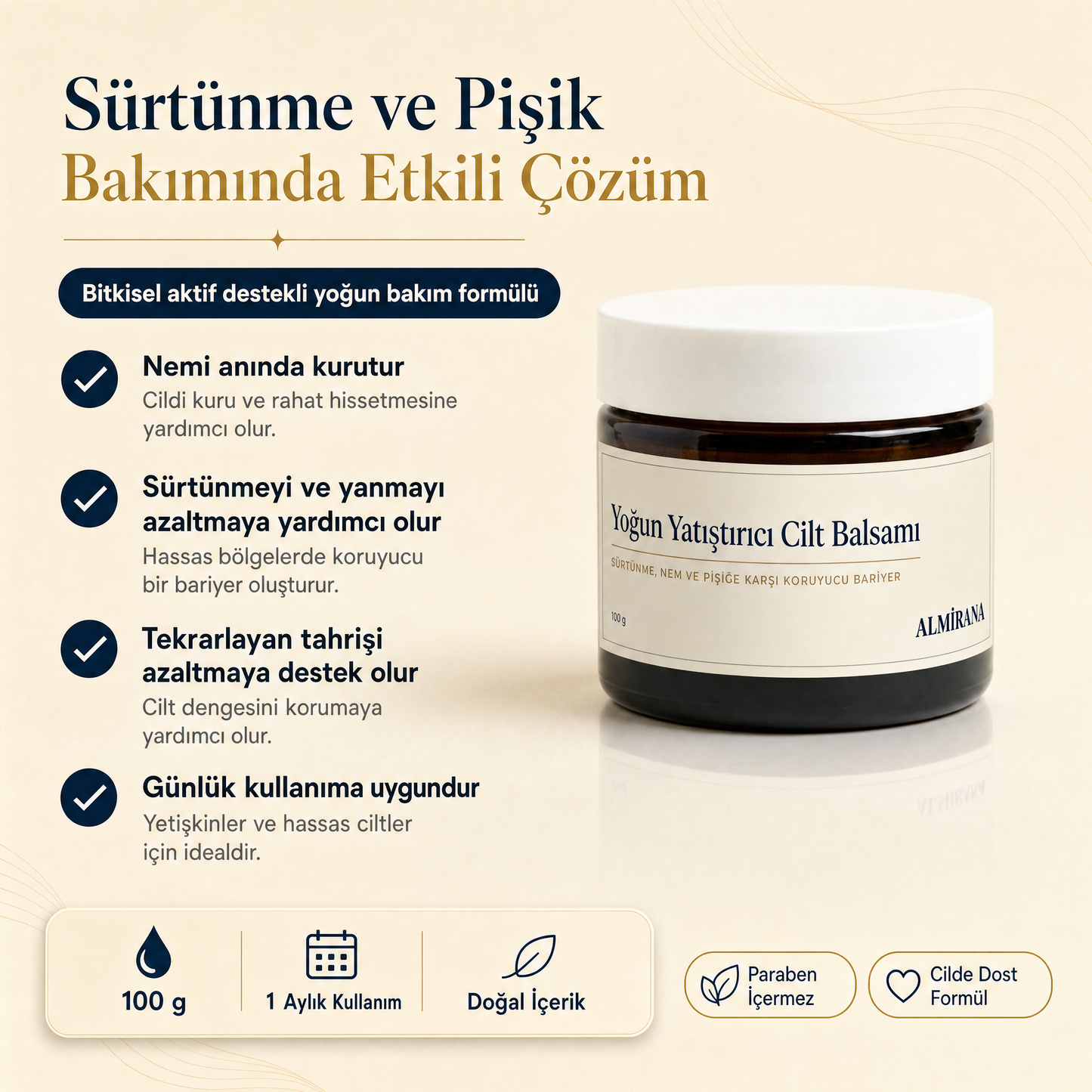 Almirana Yoğun Yatıştırıcı Cilt Balsamı — Sürtünme, Nem ve Pişiğe Karşı Koruyucu Bariyer